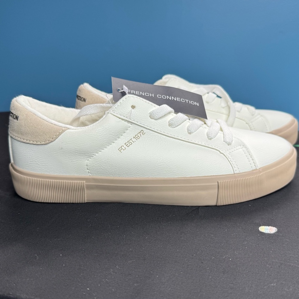 French Connection Becka Women's White Sneakers, Size 8